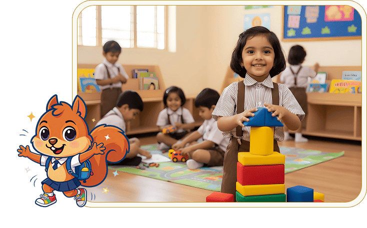 Pre Primary classroom learning at Sherwood Public School Kompally